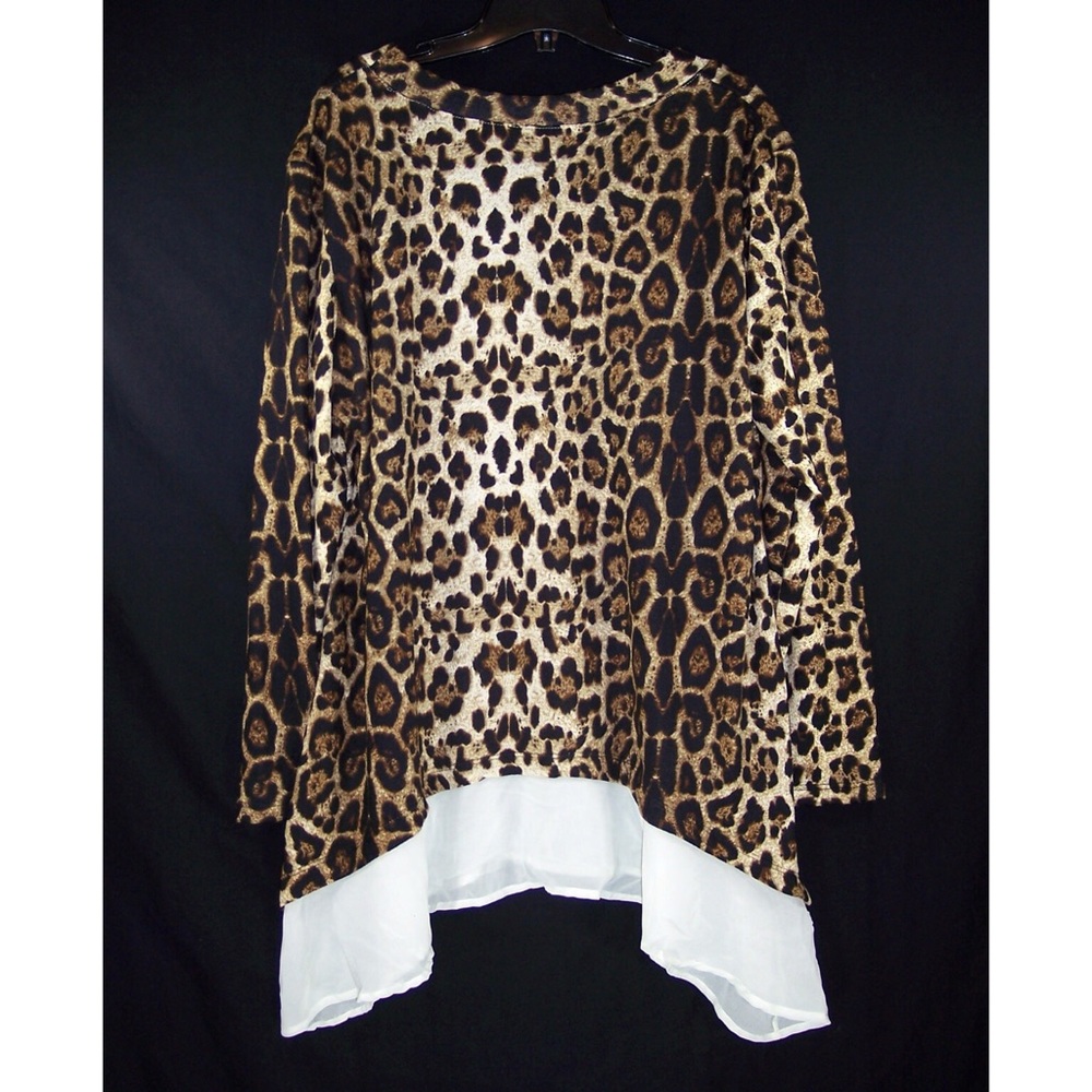 NEW Spoiled Rotten USA 2X Leopard Print Top - Picture 7 of 8